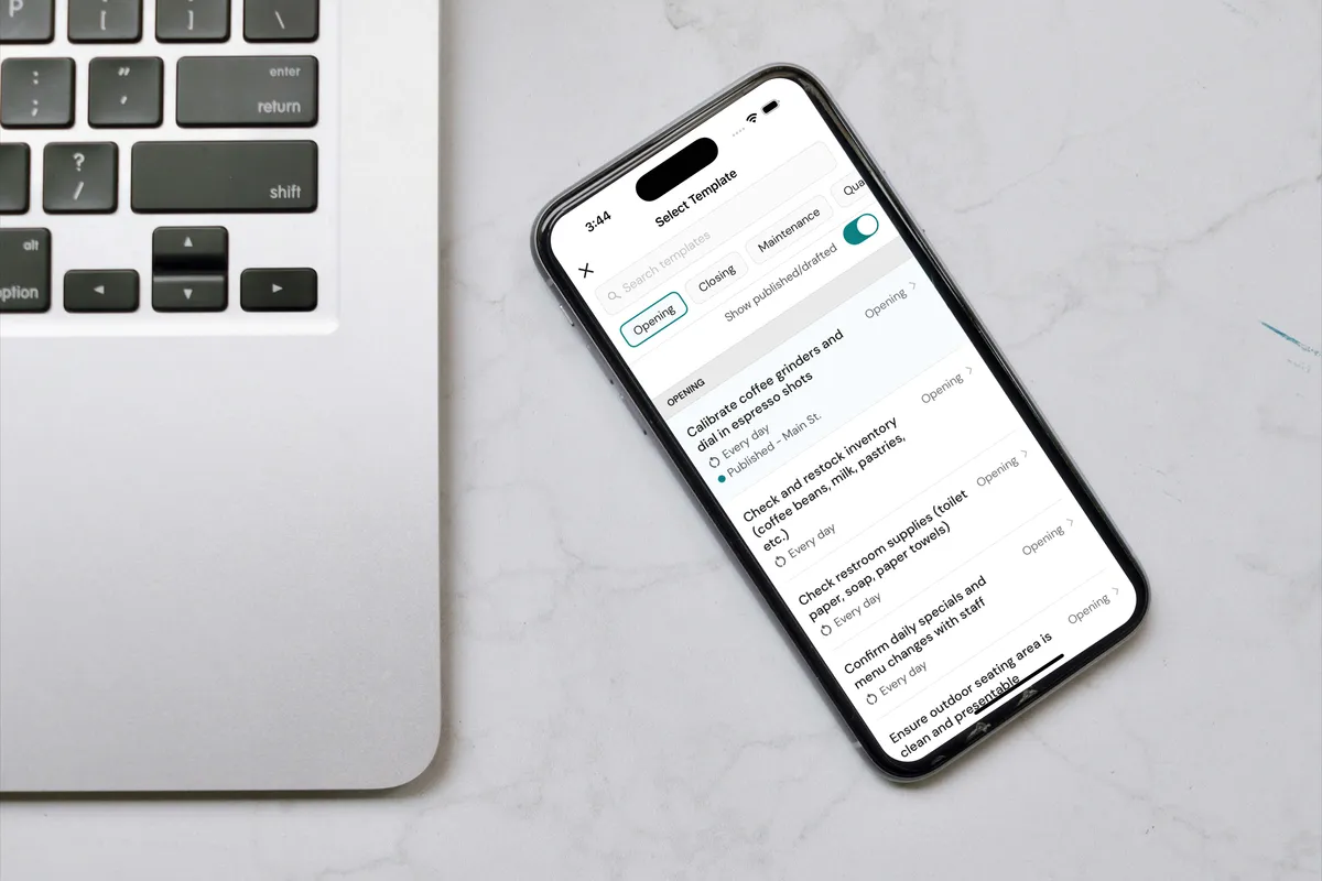 Daily, Weekly, and Monthly Task Templates for Coffee Shops